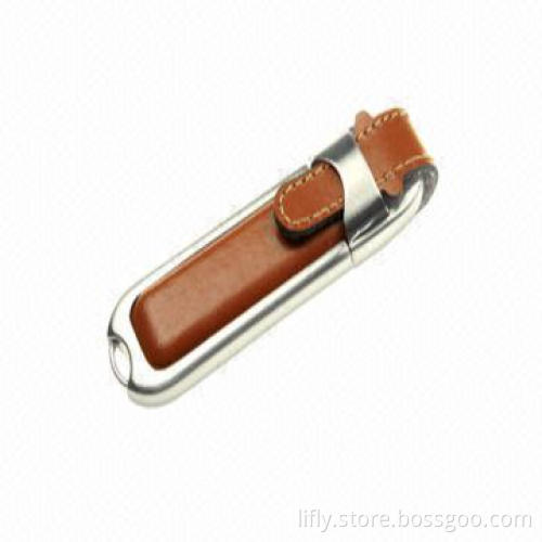 Leather case flash drives with black and brown colors available